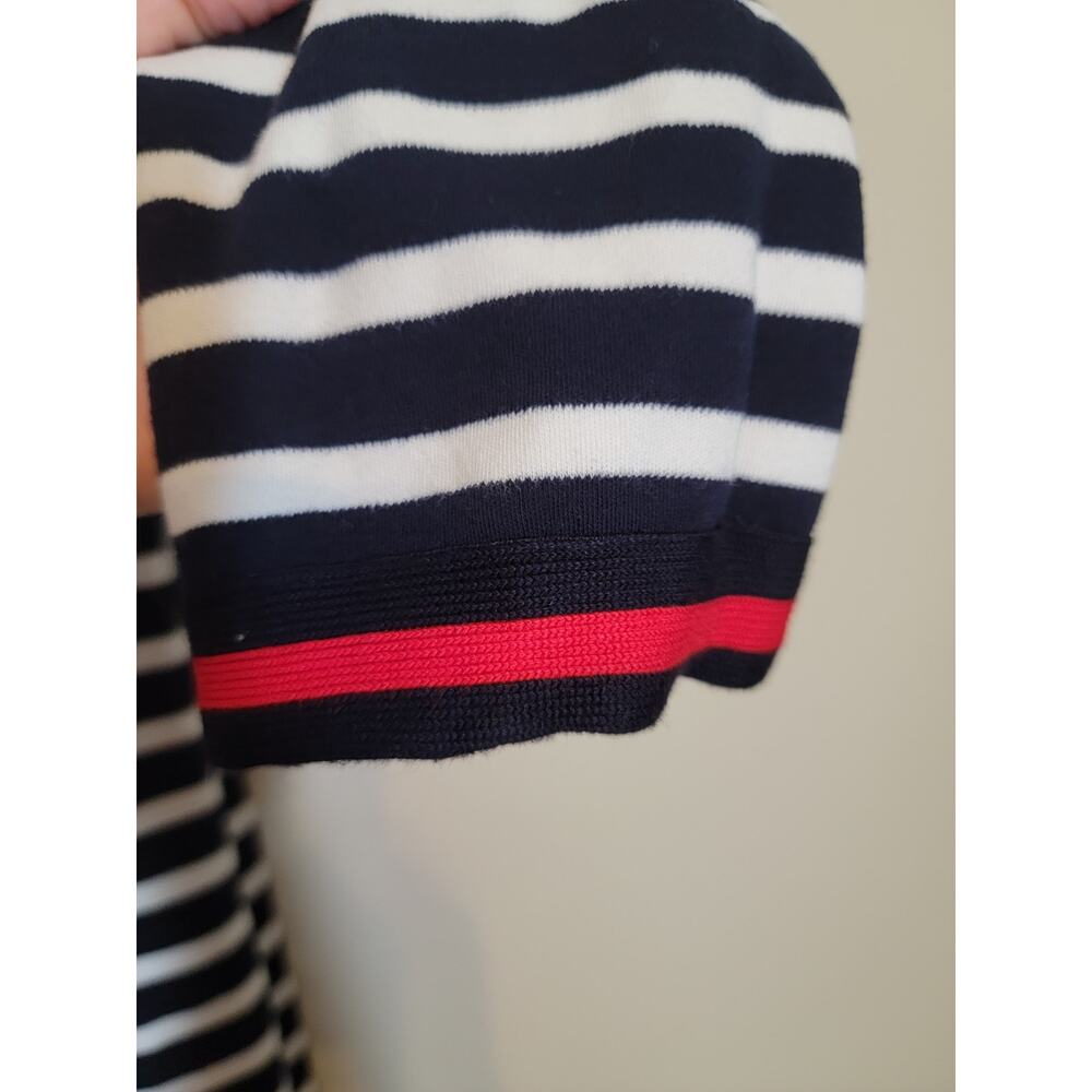 Talbots Striped Jersey Knit Dress Blue and White Striped Size Medium Nautical - Picture 6 of 6